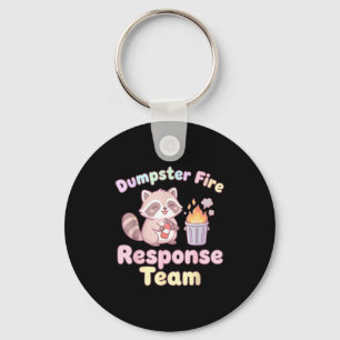 Dumpster Fire Resnse Team Raccoon Kawaii Key Ring
