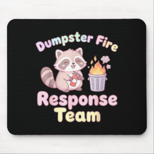 Dumpster Fire Resnse Team Raccoon Kawaii Mouse Pad