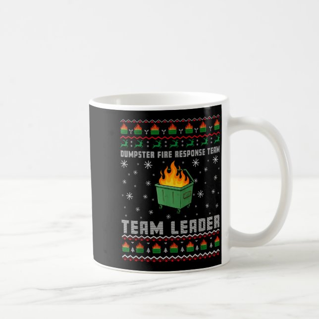 Dumpster Fire Resnse Team Ugly Christmas Sweaters  Coffee Mug (Right)