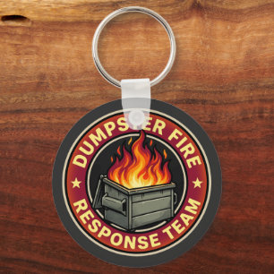 dumpster fire response team funny key ring