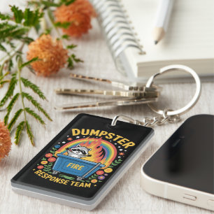 Dumpster Fire Response Team Sarcasm Meme Funny  Key Ring