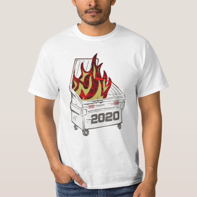 Dumpster Fire Tee Shirt,trashcan,fire,dump truck (Front)