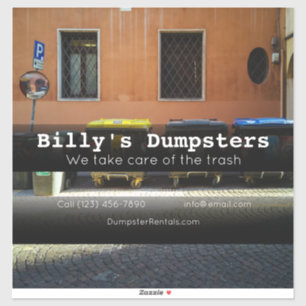 Dumpster rental company vehicle adverting business