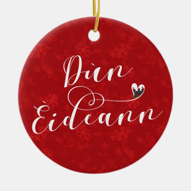 Dùn Èideann Flag Heart, Edinburgh Ceramic Ornament (Front)