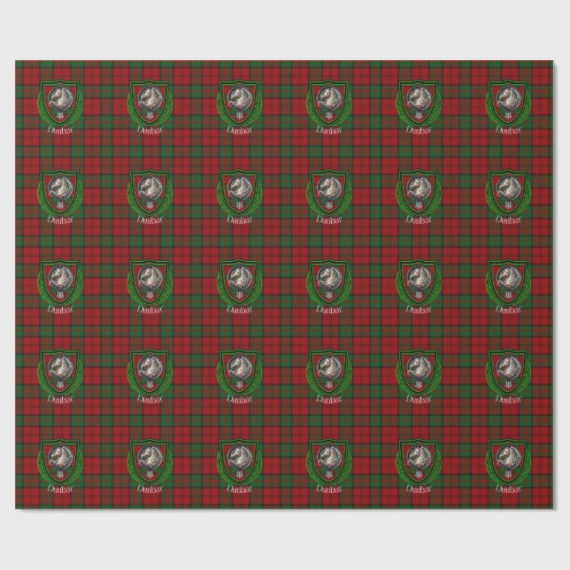 Dunbar Scottish Clan Tartan & Crest Wrapping Paper (Flat)