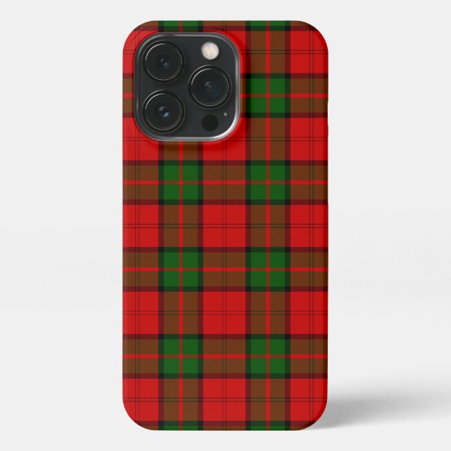 Dunbar tartan red green plaid iPhone case (Back)