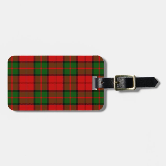 Dunbar tartan red green plaid luggage tag (Front Horizontal)
