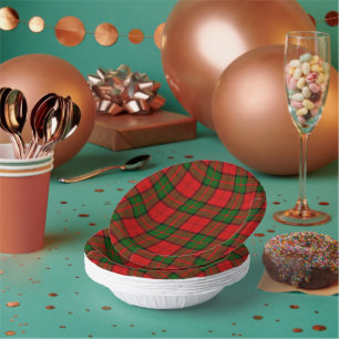 Dunbar tartan red green plaid paper plate