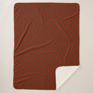 Dunbar tartan red green plaid sherpa blanket