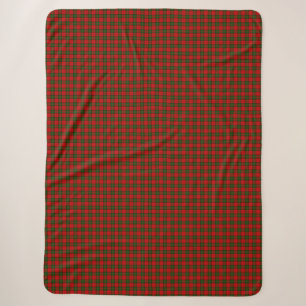 Dunbar tartan red green plaid sherpa blanket