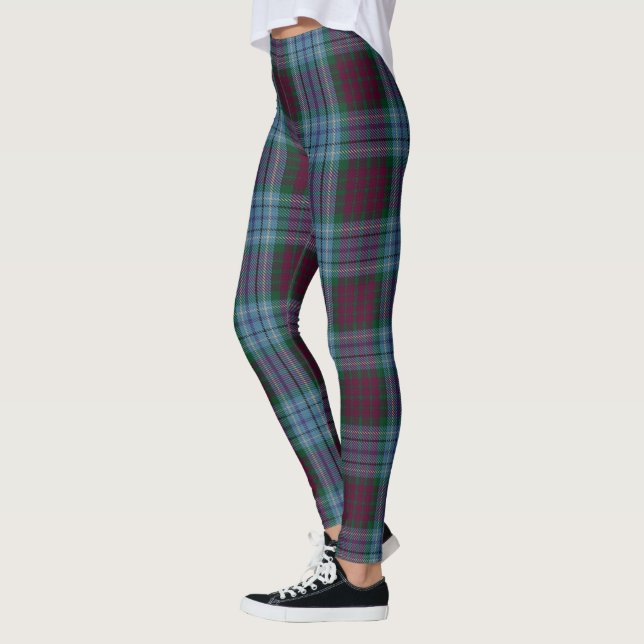 Dunbroch Purple Blue Tartan Leggings (Left)