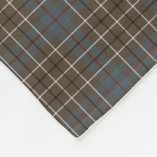 Duncan Clan Brown and Grey Reproduction Tartan Fleece Blanket