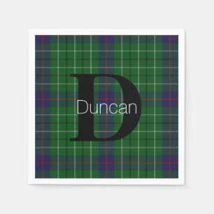 Duncan Clan Plaid Monogram Paper Napkins