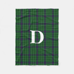 Duncan Clan Tartan Plaid Monogram Fleece Blanket