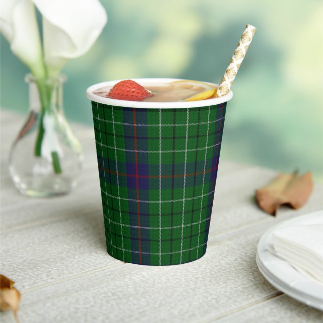 Duncan Clan Tartan Plaid Paper Cups (Insitu)
