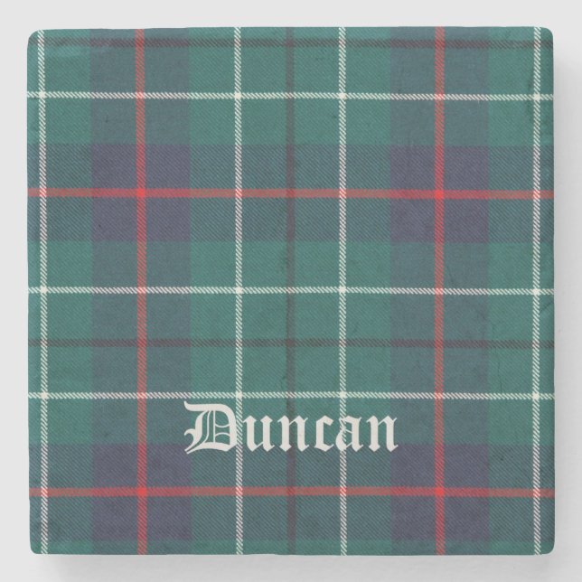 Duncan, Duncan Scottish Tartan, Duncan Clan,Duncan Stone Coaster (Front)