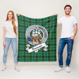 Duncan of Sketraw Clan Badge Tartan Plaid Fleece Blanket