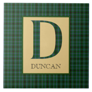 Duncan Tartan Monogram D  Ceramic Tile