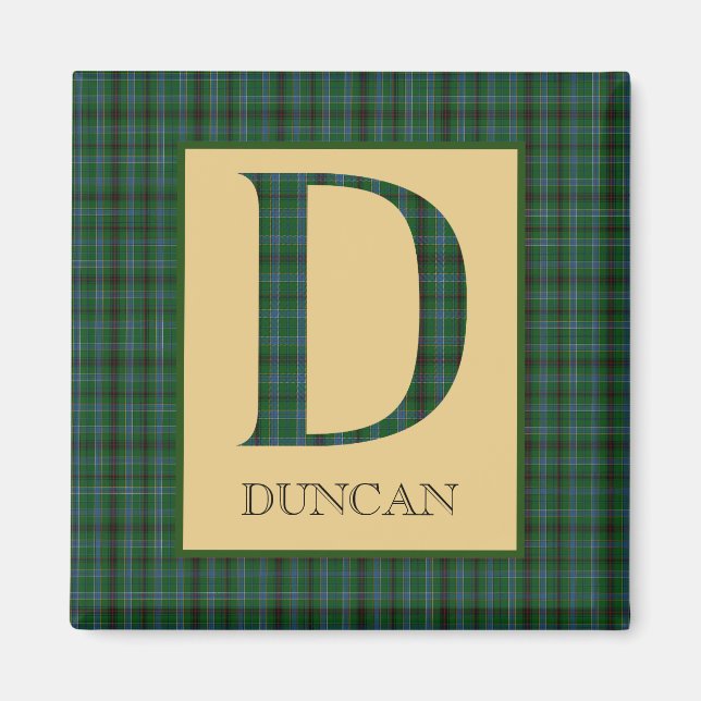 Duncan Tartan Monogram D   Magnet (Front)
