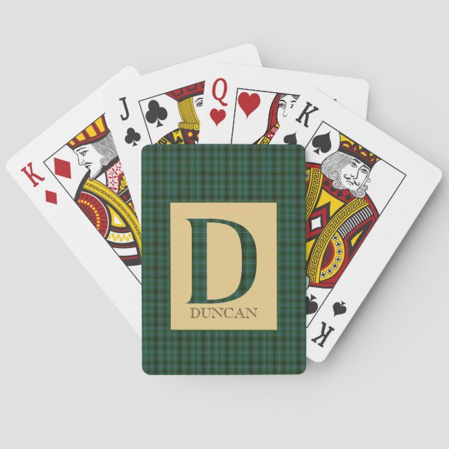 Duncan Tartan Monogram D  Playing Cards (Back)