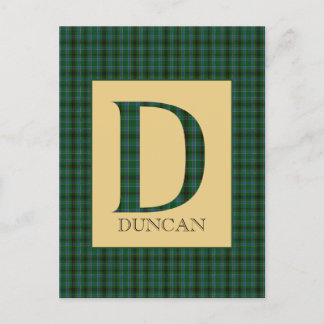 Duncan Tartan Monogram D  Postcard