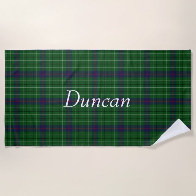 Duncan Tartan Plaid Beach Towel (Front)