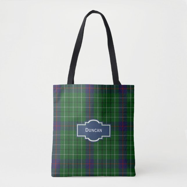 Duncan Tartan Plaid Tote Bag (Front)