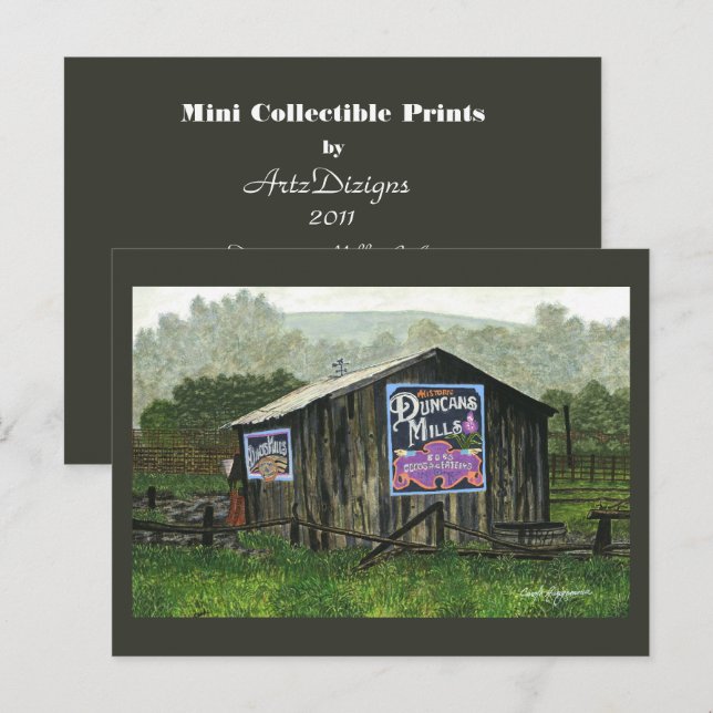 Duncans Mills Barn   Mini Collectable Prints Postcard (Front/Back)