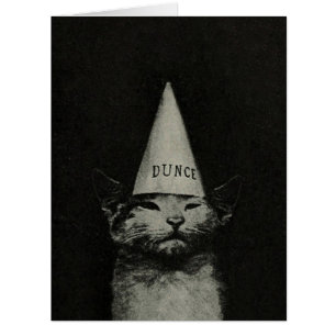 Dunce Cat - LARGE Card / Invitations