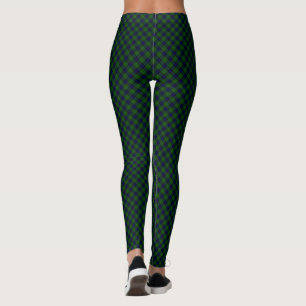 Dundas tartan blue green plaid leggings