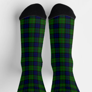 Dundas tartan blue green plaid socks