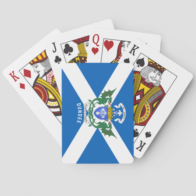 Dundee coat of arms/ St. Andrew's Cross backdrop Playing Cards (Back)