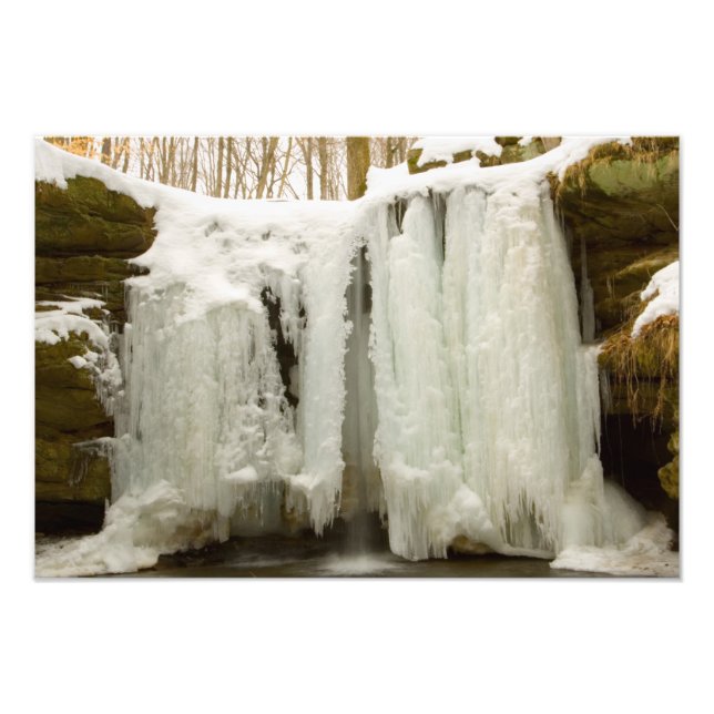 Dundee Falls in Winter, Ohio Photo Print (Front)