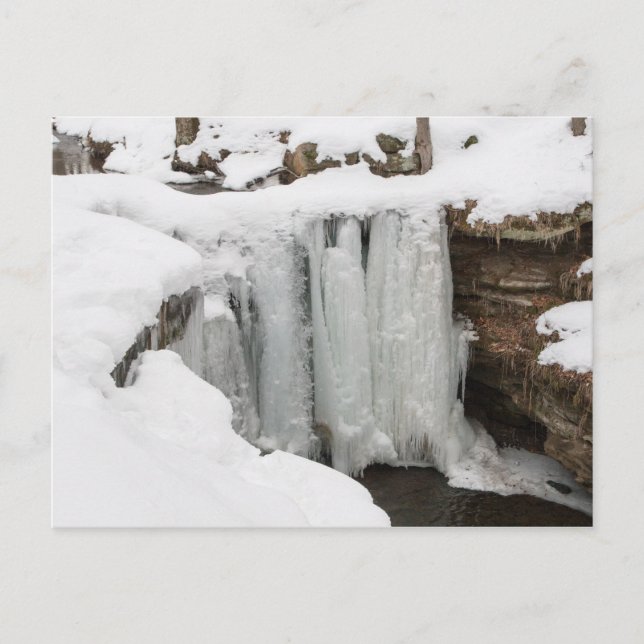 Dundee Falls in Winter, Ohio Postcard (Front)