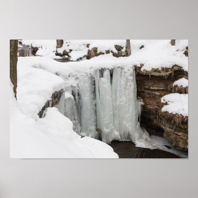 Dundee Falls in Winter, Ohio Poster (Front)