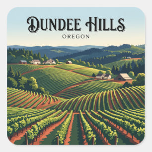Dundee Hills Vineyards Oregon Travel Square Sticker