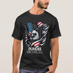 Dundee Michigan 4th Of July Usa American Flag T-Shirt