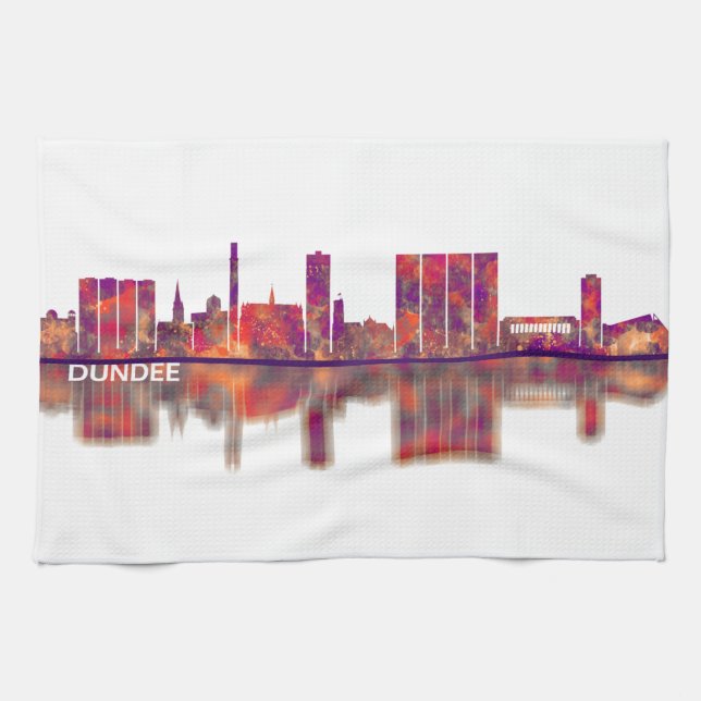 Dundee Scotland Skyline Tea Towel (Horizontal)