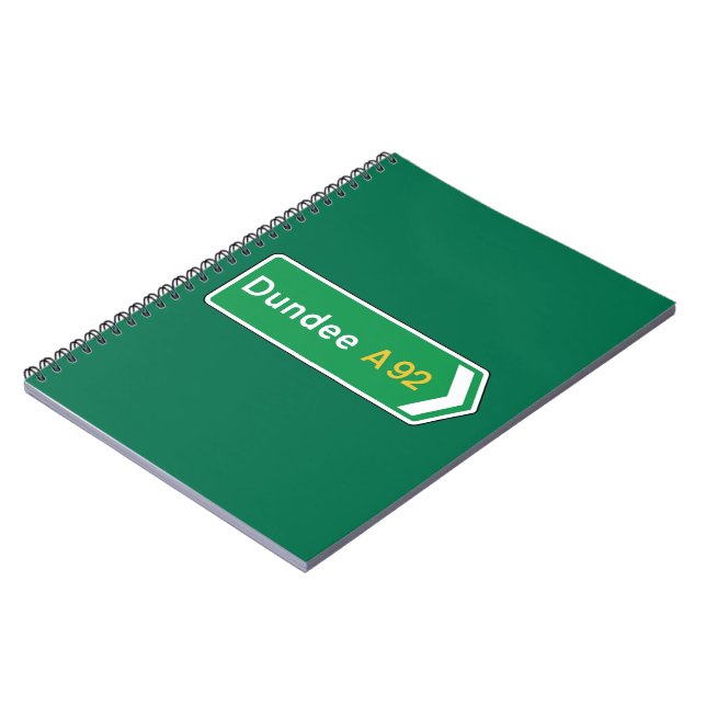 Dundee, UK Road Sign Notebook (Left Side)