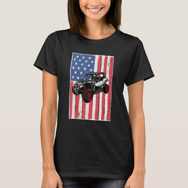 Dune buggy for men  american flag patriotic T-Shirt (Front)