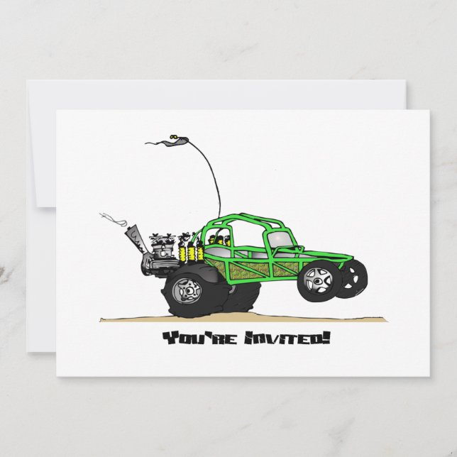 Dune Buggy Party Invitations (Front)