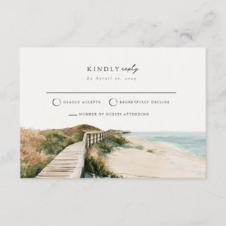 Dune Grass Shore Outer Banks Mail Back RSVP Card 