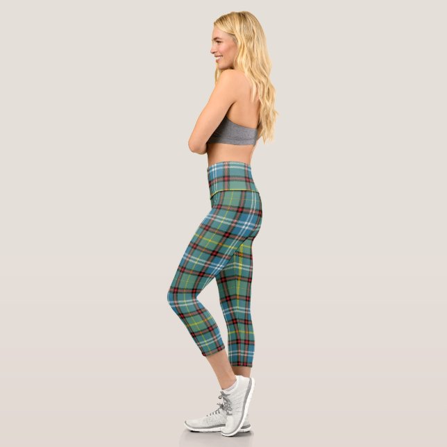 Dunedin New Zealand Tartan Plaid Capri Leggings (Left)