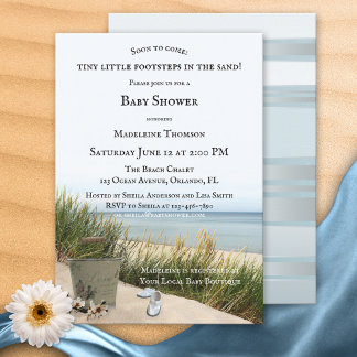 Dunes and Beach Nautical Baby Shower Invitation