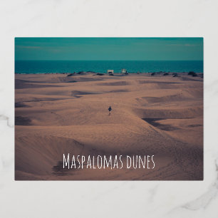 Dunes of Maspalomas, Canary Islands Foil Holiday Postcard