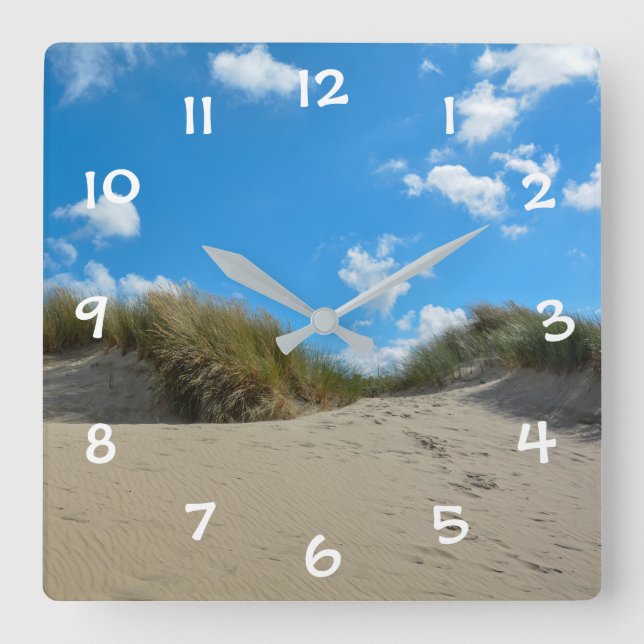 Dunes with blue sky  - square wall clock (Front)
