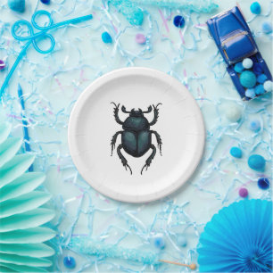 Dung beetle paper plate