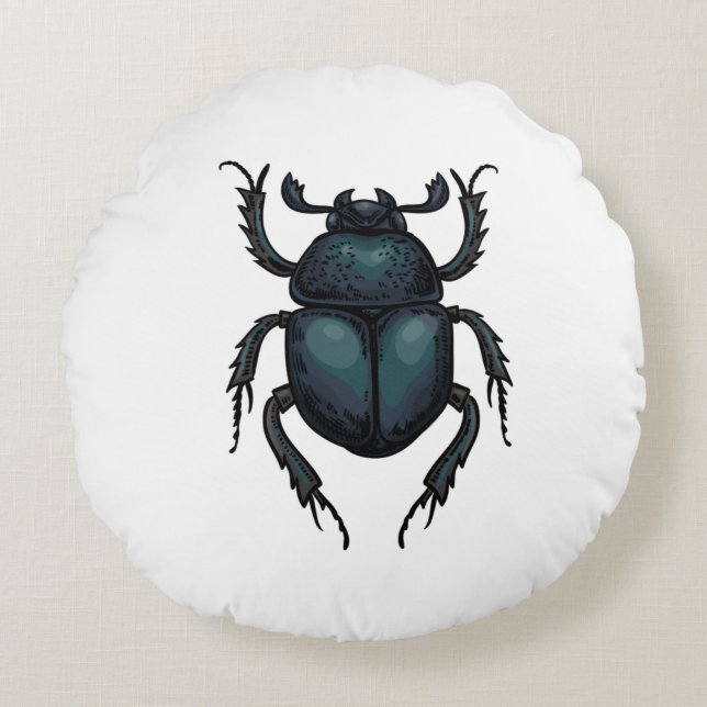 Dung beetle round cushion (Front)