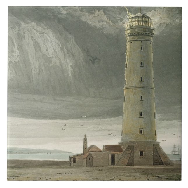 Dungeness Lighthouse, from 'A Voyage Around Great Ceramic Tile (Front)
