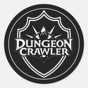 Dungeon Crawler Black And White Classic Round Sticker